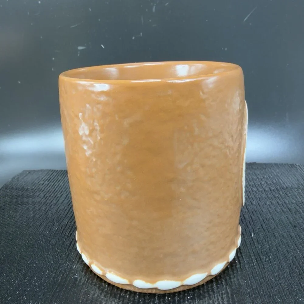 Pottery‎ Barn Gingerbread Stoneware Alphabet Letter G Mug Cup Matte Brown 15 Oz